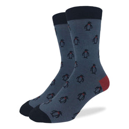 Men's Big & Tall Grey Penguin Socks