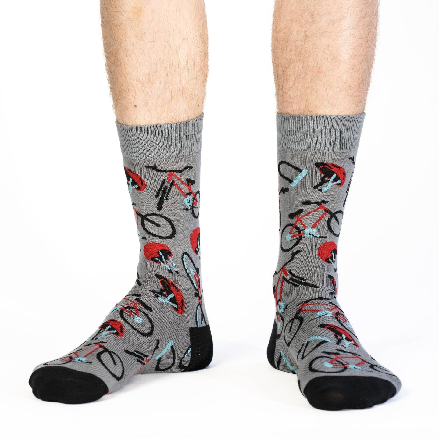 Men's Grey & Blue Bicycle Socks