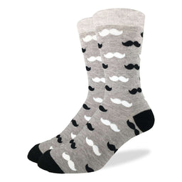 Men's Black & Grey Moustache Socks