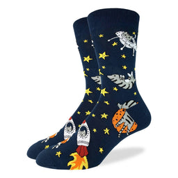 Men's Big & Tall Space Cats Socks