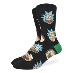 Men's Big & Tall Rick and Morty Facial Expressions Socks