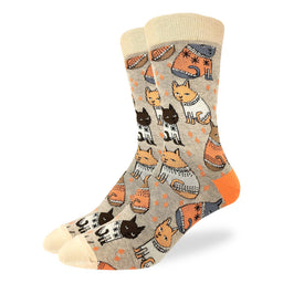 Men's Big & Tall Sweater Cats Socks