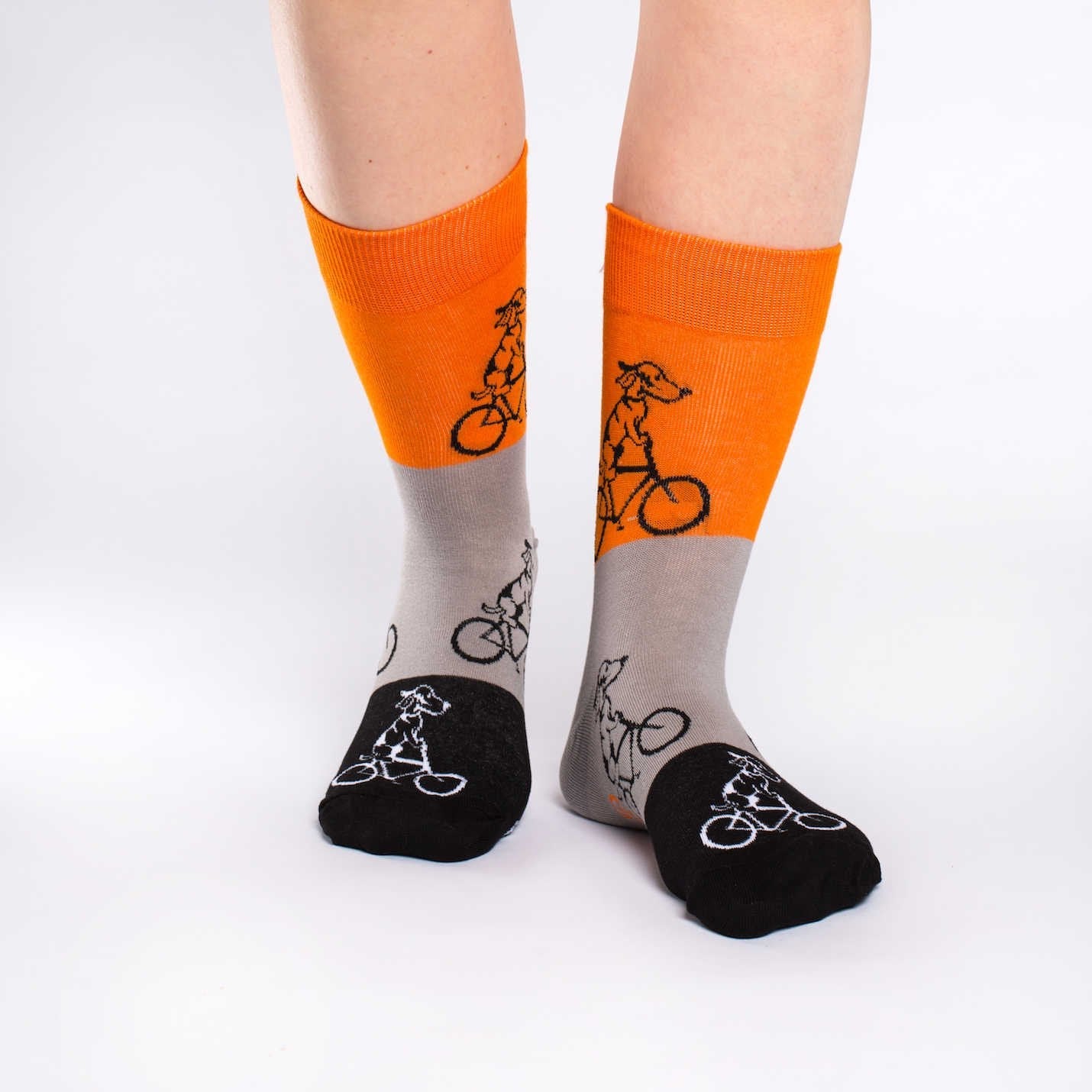Women's Orange Dogs Riding Bike Socks