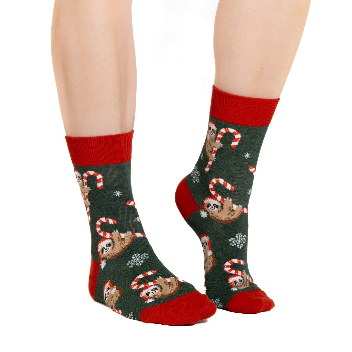 Women's Candy Cane Sloths Socks