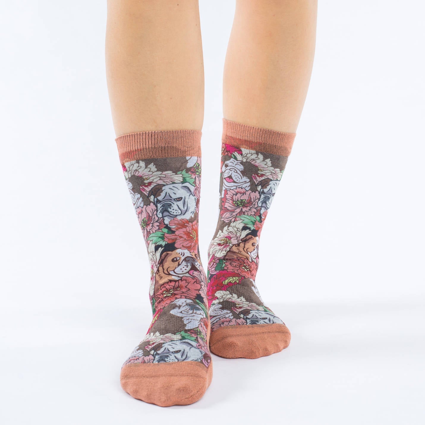 Women's Floral Bulldog Socks