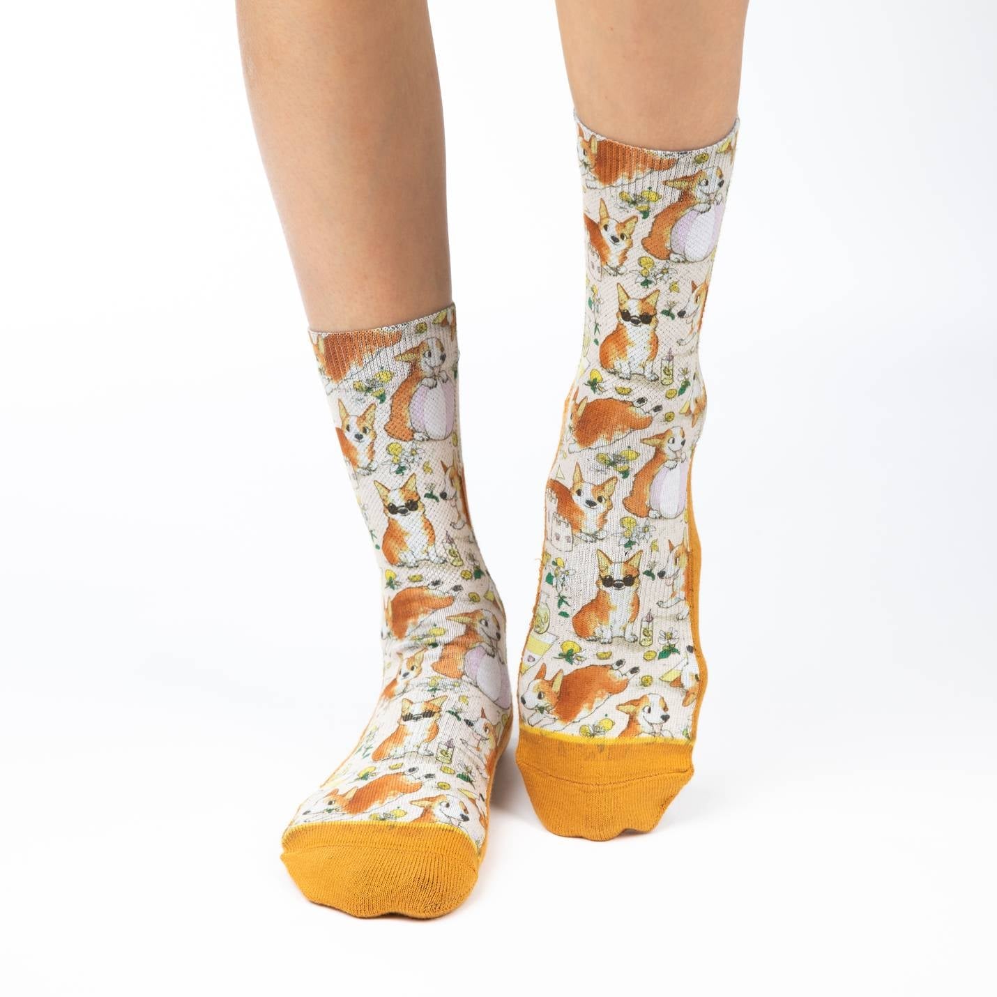 Women's Corgis on a Beach Socks