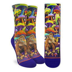 Women's Bigfoot Eating Mushrooms Socks