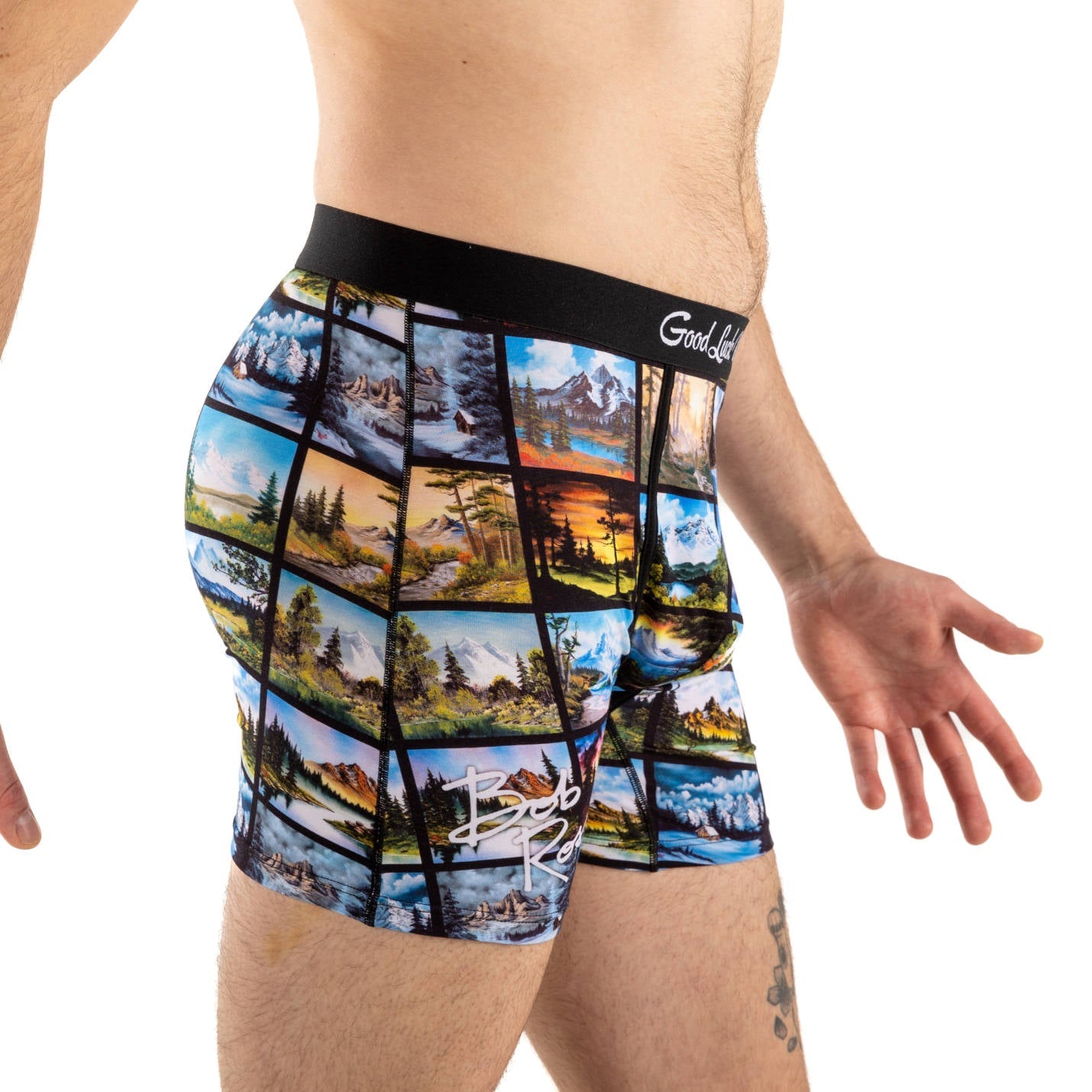 Men's Bob Ross Landscapes Collage Underwear