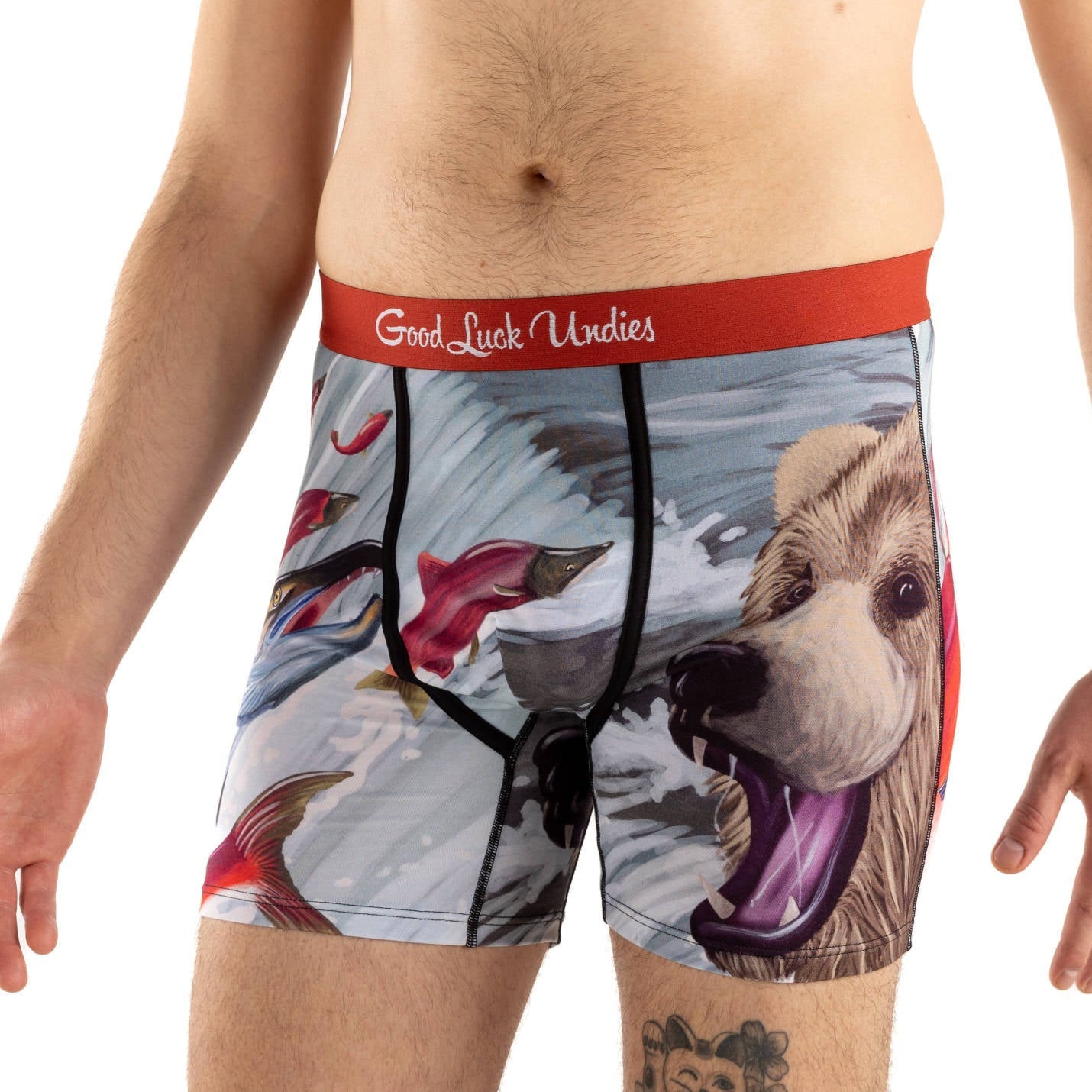 Men's Bear Catching Salmon Underwear