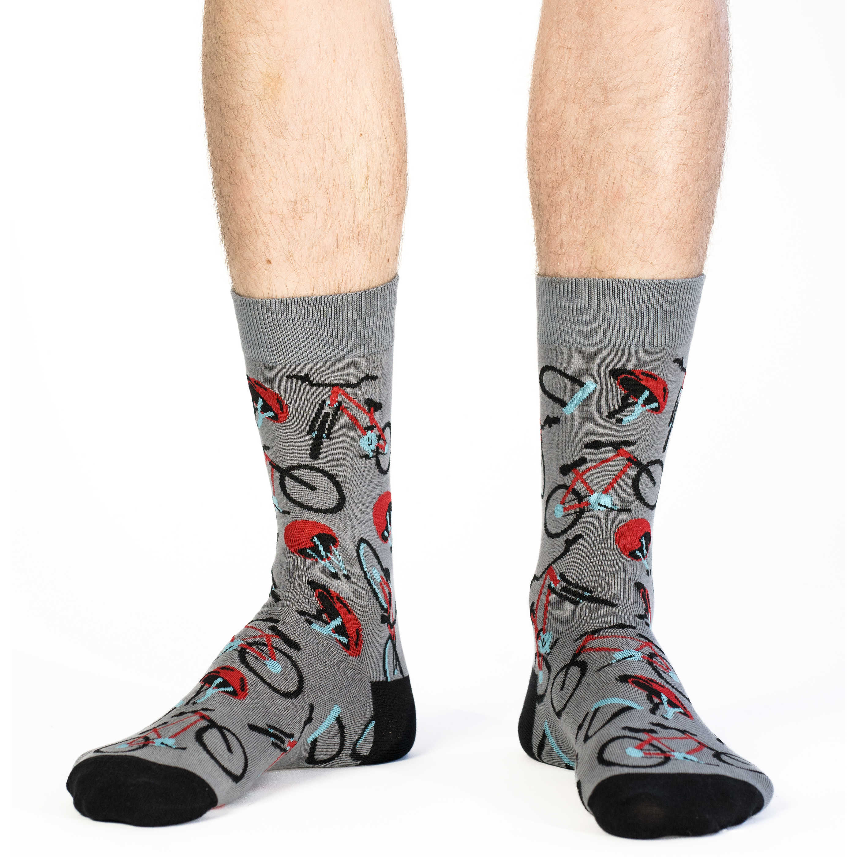 Men's Grey & Blue Bicycle Socks