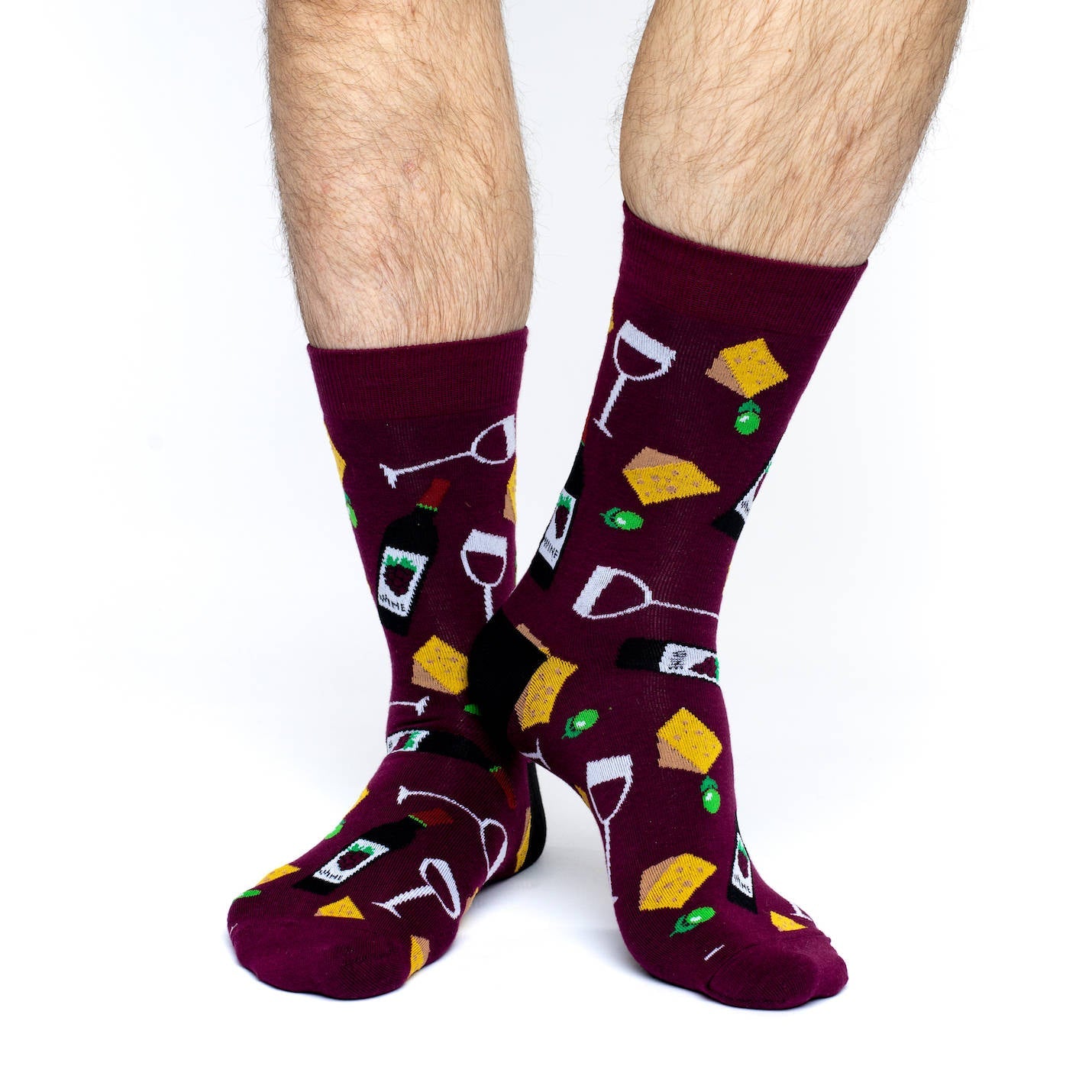 Men's Big & Tall Wine & Cheese Socks