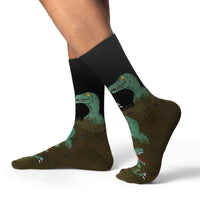 Men's Velociraptors Hiding in Bushes Socks