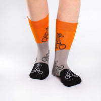 Women's Orange Dogs Riding Bike Socks