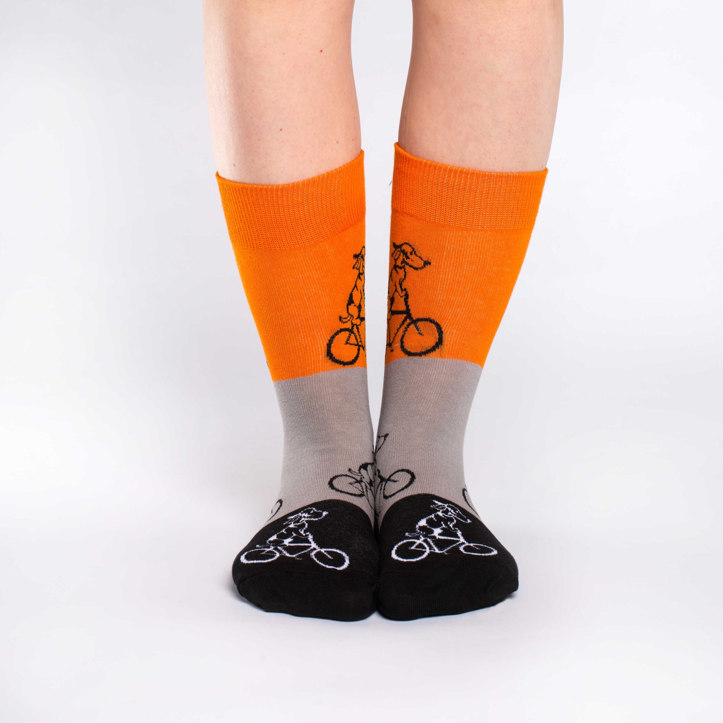 Women's Orange Dogs Riding Bike Socks