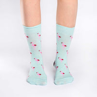 Women's Mint Flamingo Party Socks