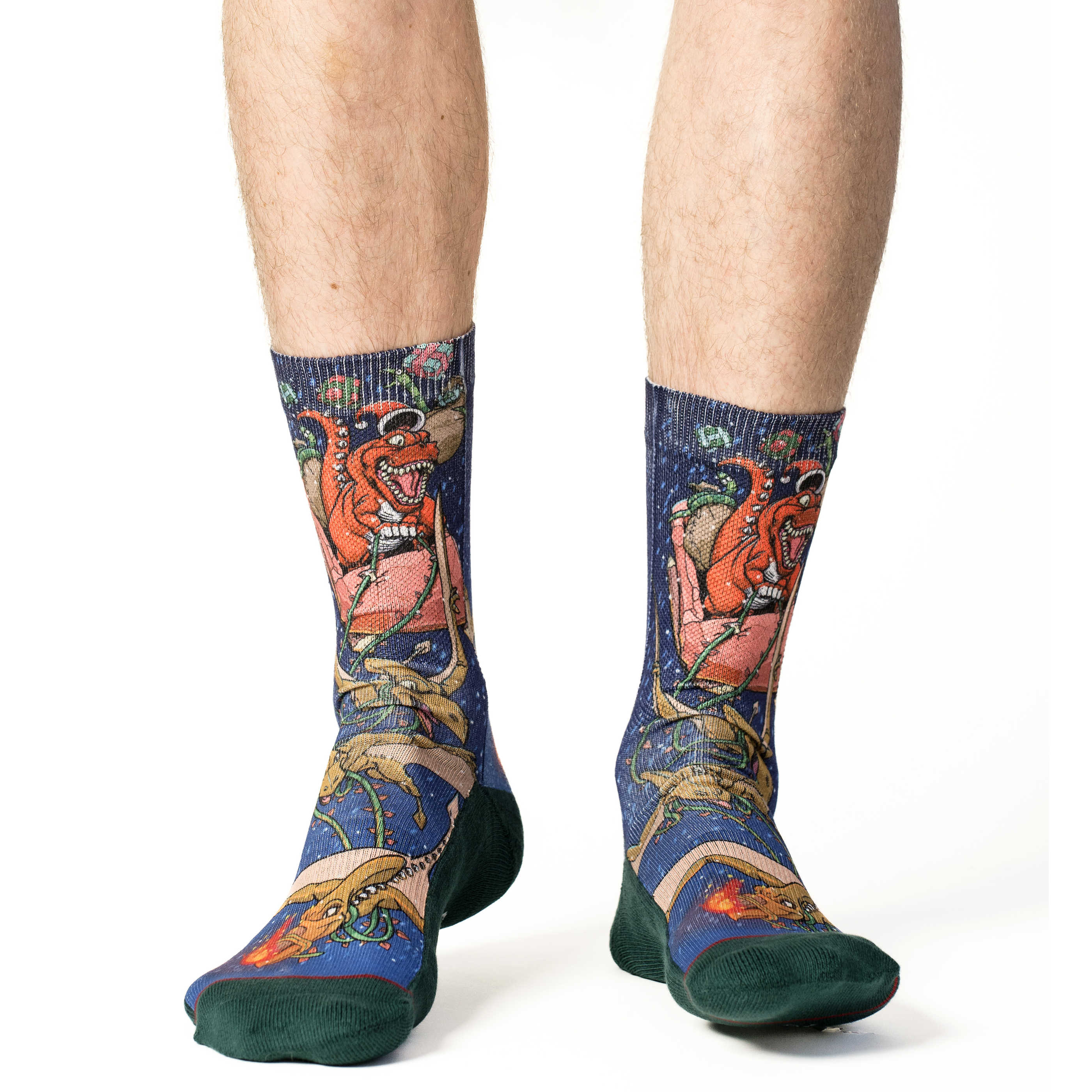 Men's Santa Claus Tyrannosaurus Rex Socks