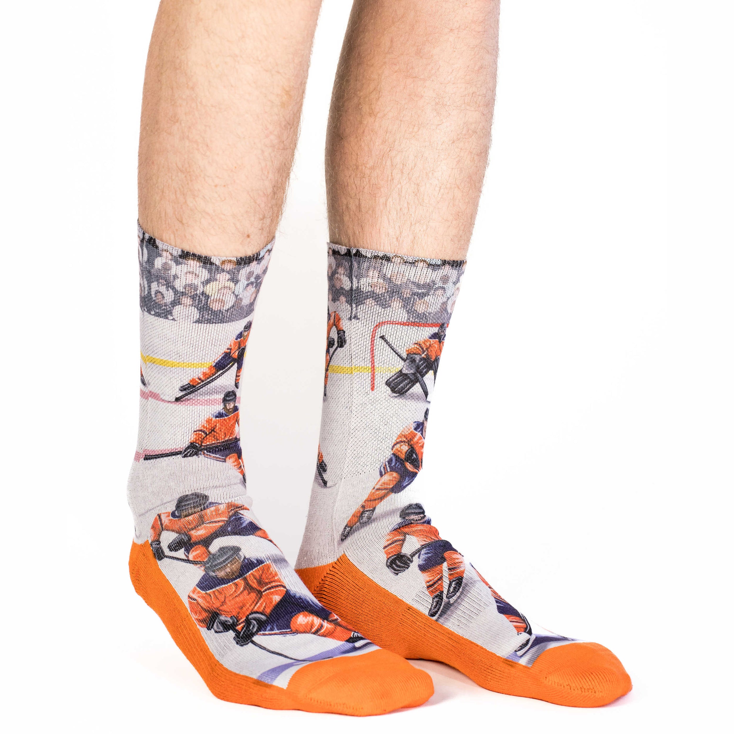 Men's Ice Hockey Players, Orange Socks