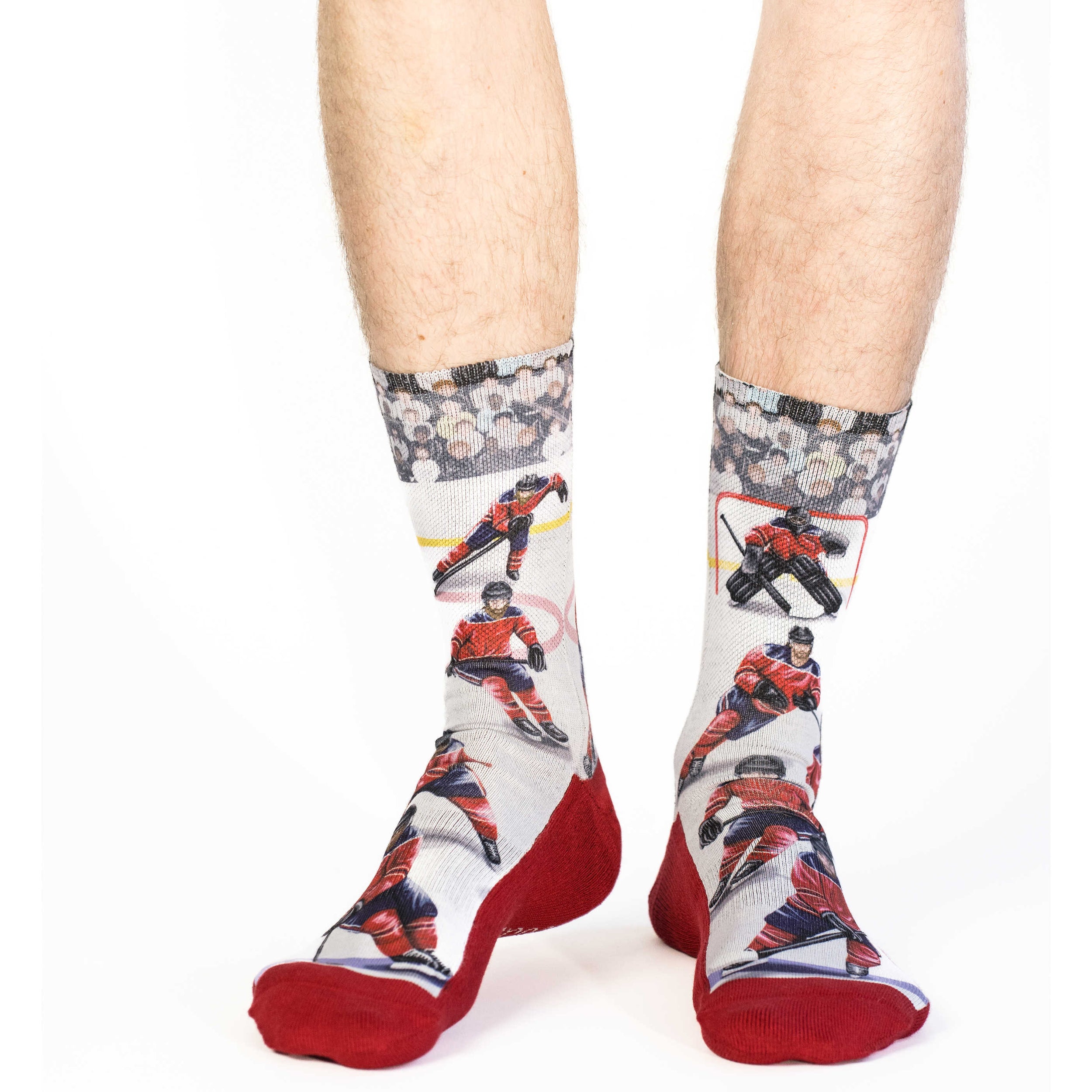Men's Ice Hockey Players, Red Socks