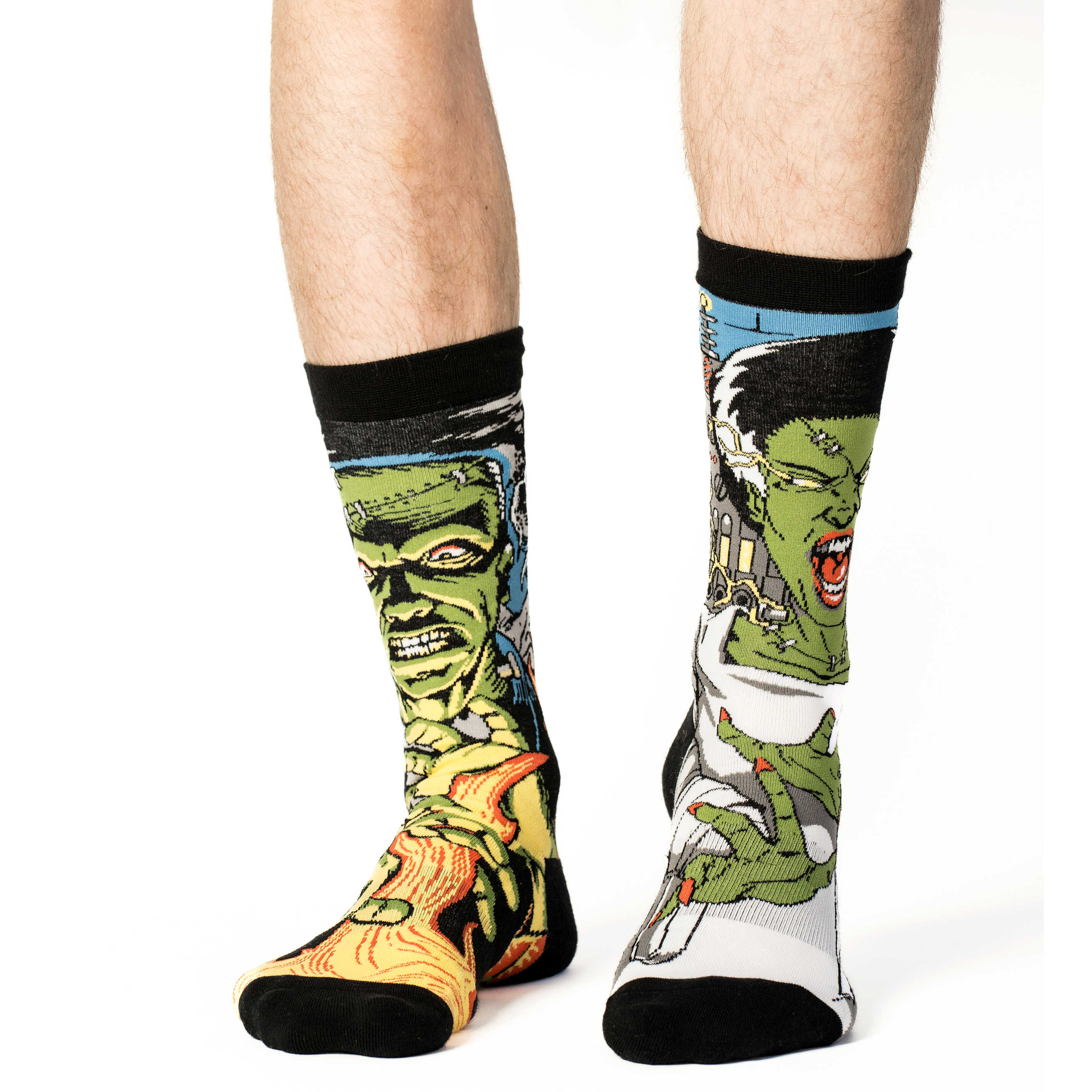 Men's Evil Frankenstein and Bride Socks