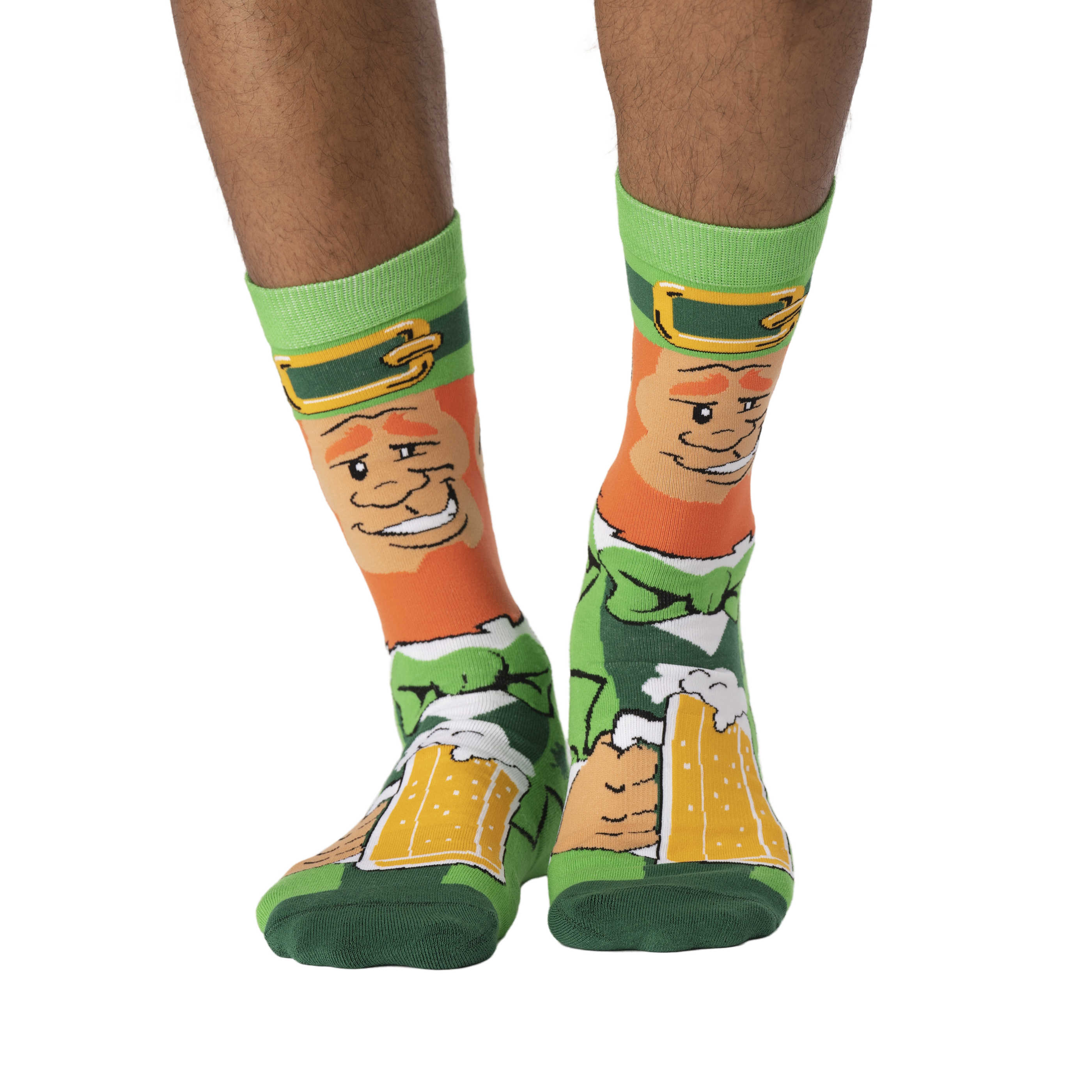 Men's Leprechaun Drinking Beer Socks
