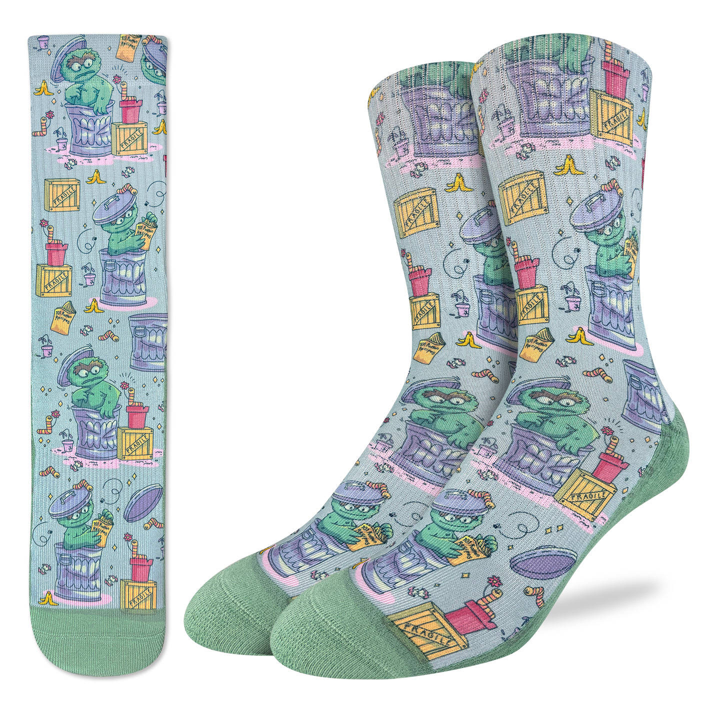 Men's Sesame Street, Oscar Trashing Out Socks
