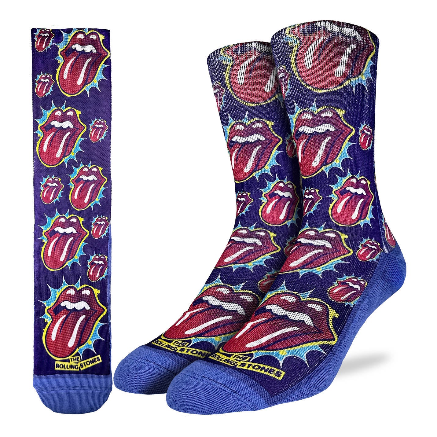 Men's The Rolling Stones, Red Hot Lips on Purple Socks