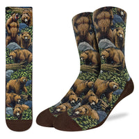 Men's Grizzly Bears in the Forest Socks