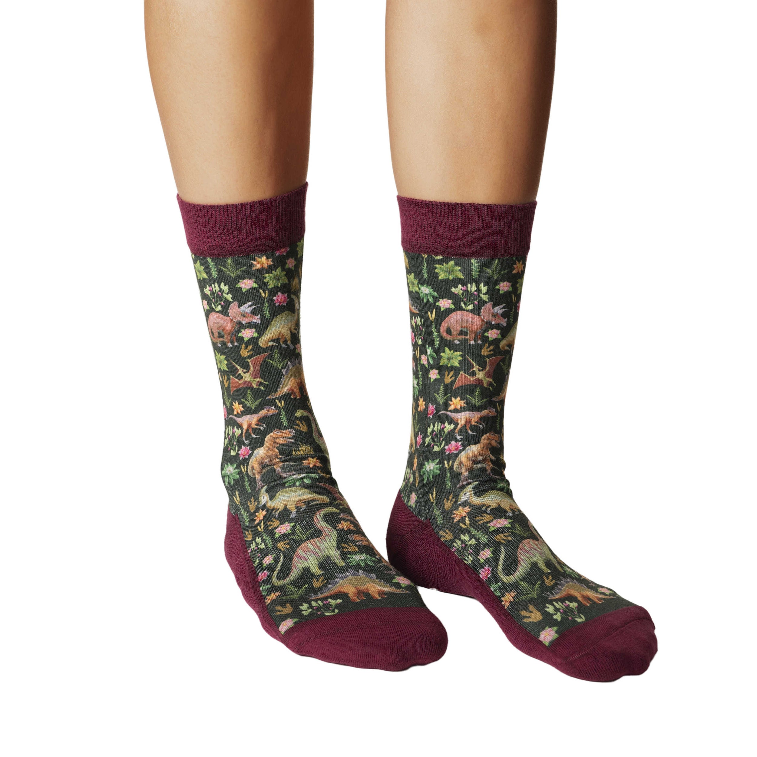 Women's Floral Dinosaurs Socks
