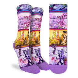 Women's Cats Getting into Fishbowls Socks