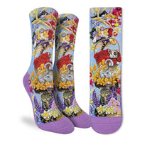 Women's Cats Playing with Flower Baskets Socks