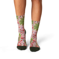 Women's Christmas Flamingos on the Beach Socks