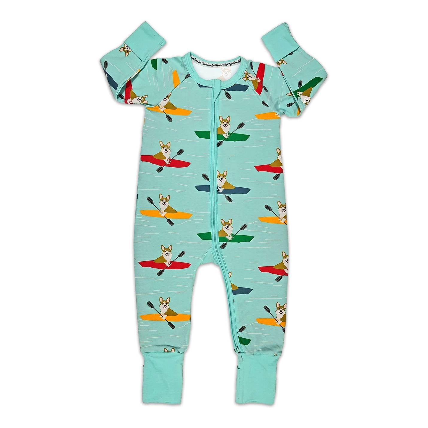 Corgi's Kayaking Baby Pajamas