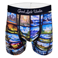 Men's Bob Ross Landscapes Collage Underwear
