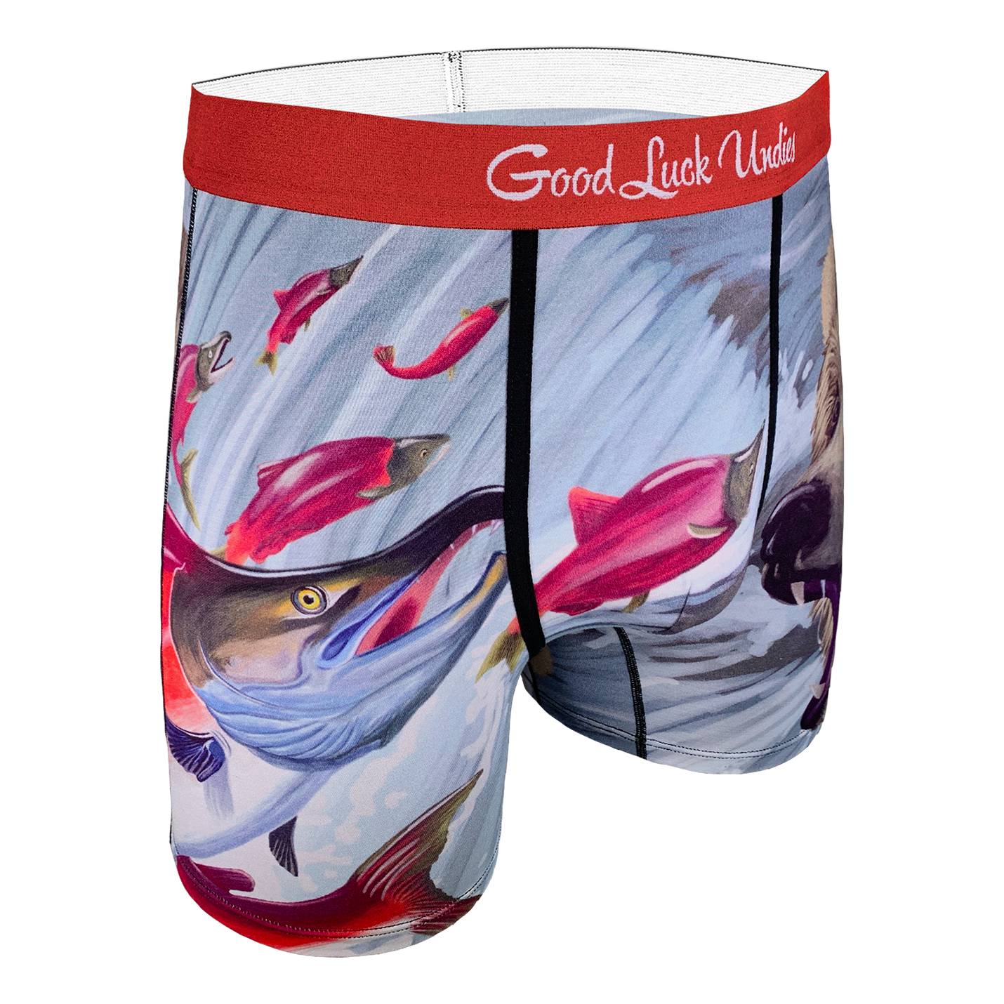 Men's Bear Catching Salmon  Underwear