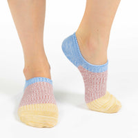 Women's Stripes - Blue, Pink, Yellow No Show Socks