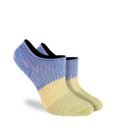 Women's Stripes - Blue, Yellow, Green No Show Socks